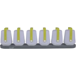 LOT DE 6 LAMPES H.12 CM AVEC PACK RECHARGE