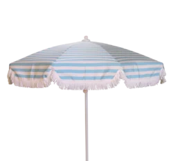 PARASOL Ø250 CM FINITION BAVOLET ET FRANGE BLANCHE
