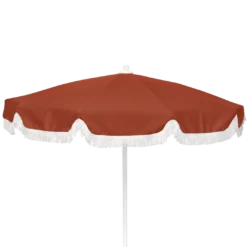 PARASOL Ø250 CM FINITION BAVOLET ET FRANGE BLANCHE