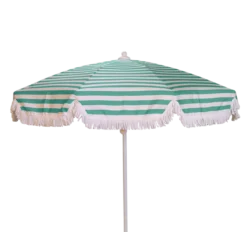 PARASOL Ø250 CM FINITION BAVOLET ET FRANGE BLANCHE