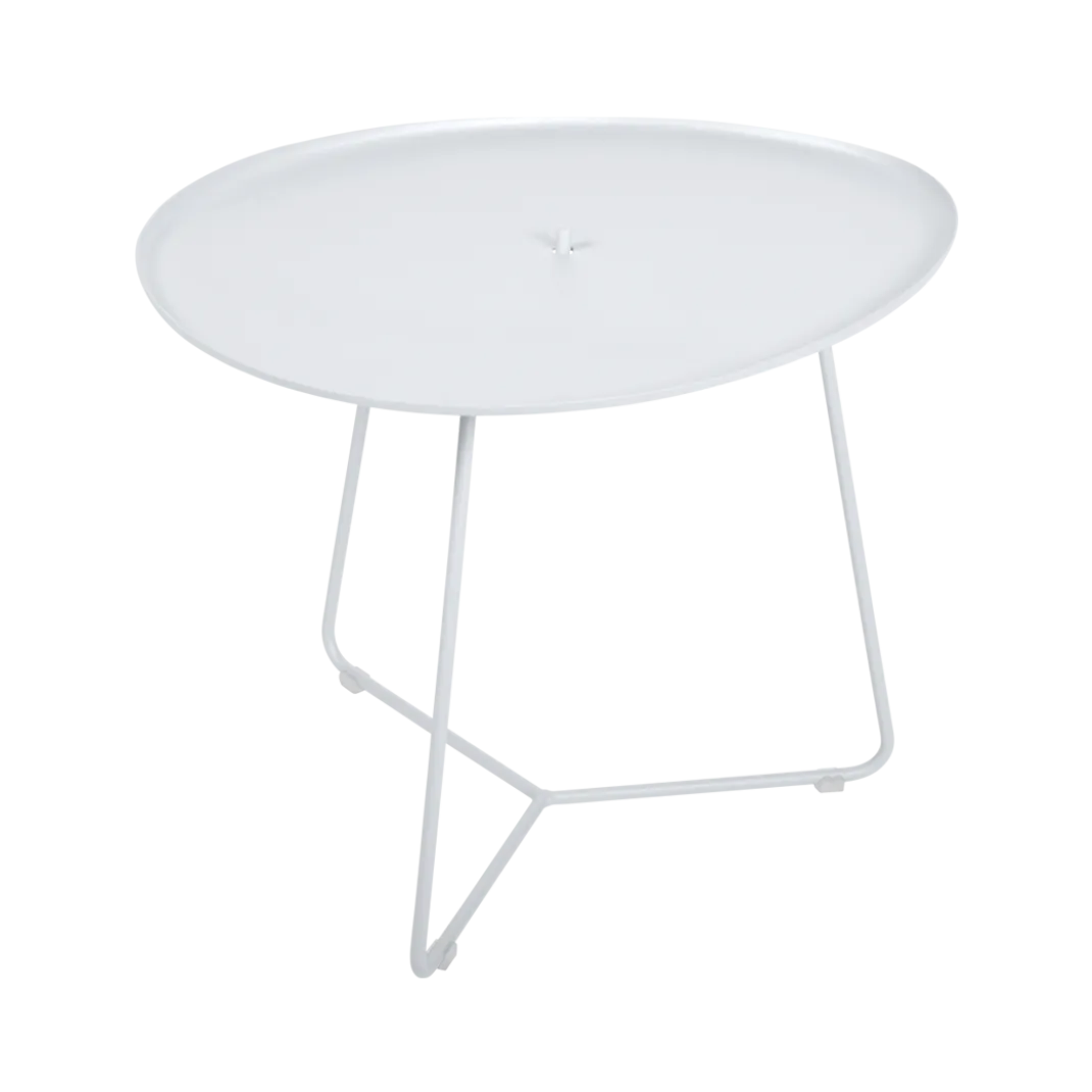 TABLE BASSE OVALE 55 X 44.5 CM, PLATEAU AMOVIBLE