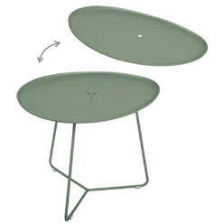 TABLE BASSE OVALE 55 X 44.5 CM, PLATEAU AMOVIBLE