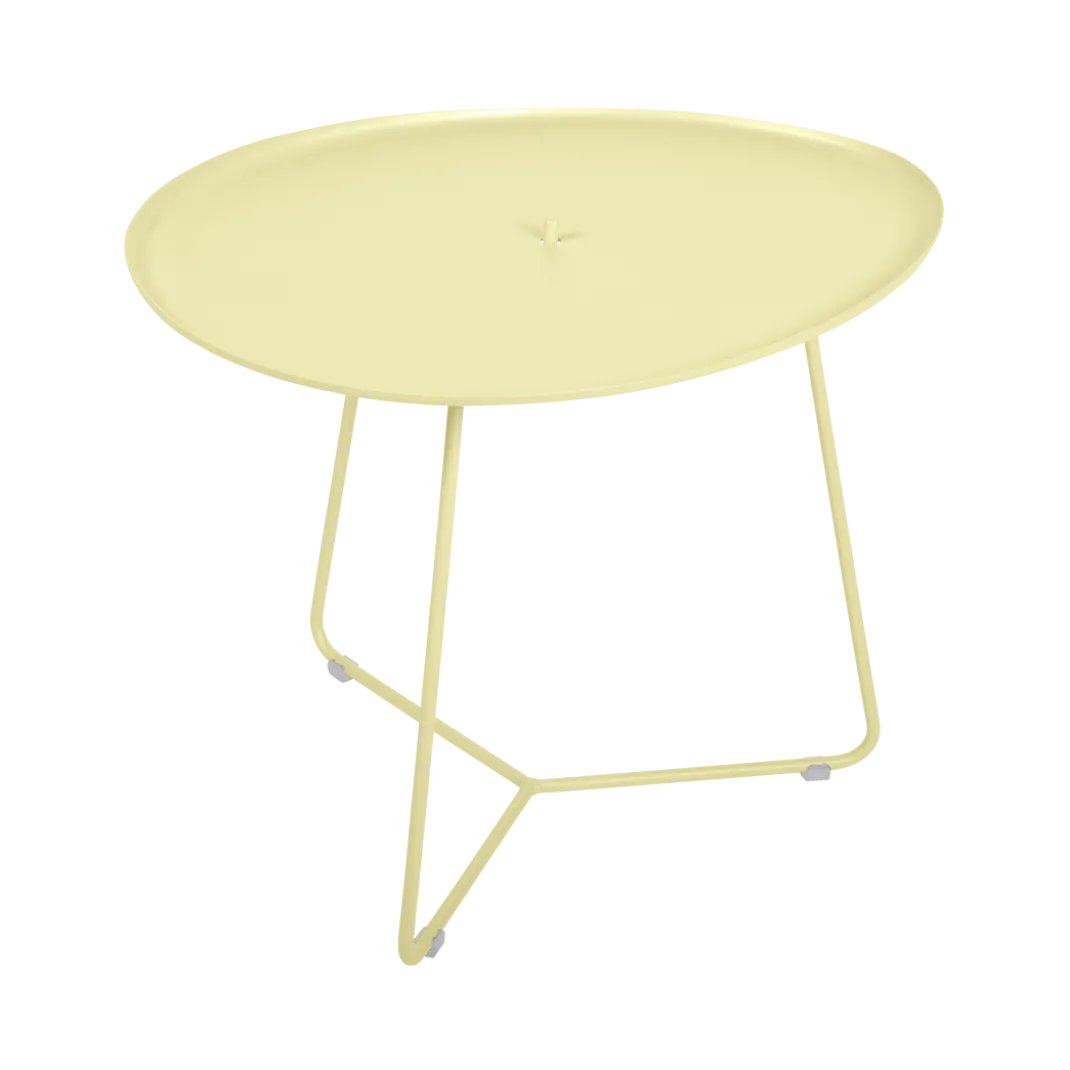 TABLE BASSE OVALE 55 X 44.5 CM, PLATEAU AMOVIBLE