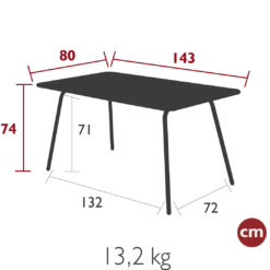 TABLE 143 X 80 CM